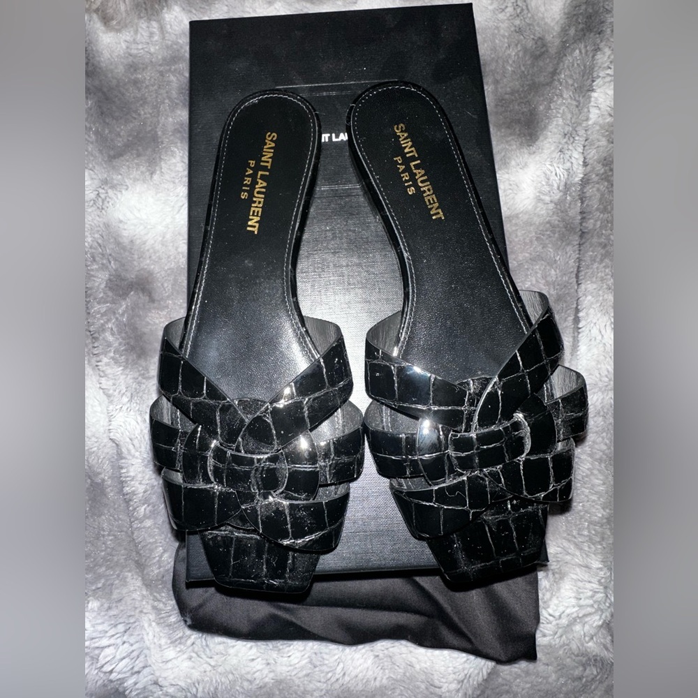 TRIBUTE MULES IN CROCODILE EMBOSSED LEATHER - Picture 14 of 15